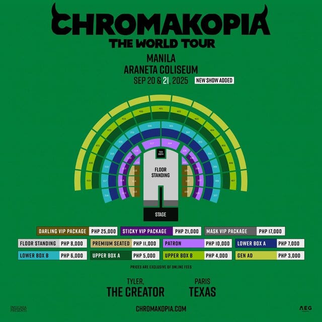 Tyler The Creator Ticket Prices and Seat Plan